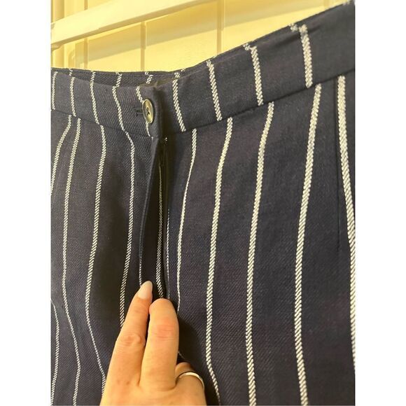 Reformation Navy Striped Ankle Pants - Picture 5 of 10